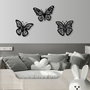 Wallity Butterflies 3 - Escultura de pared de metal negra